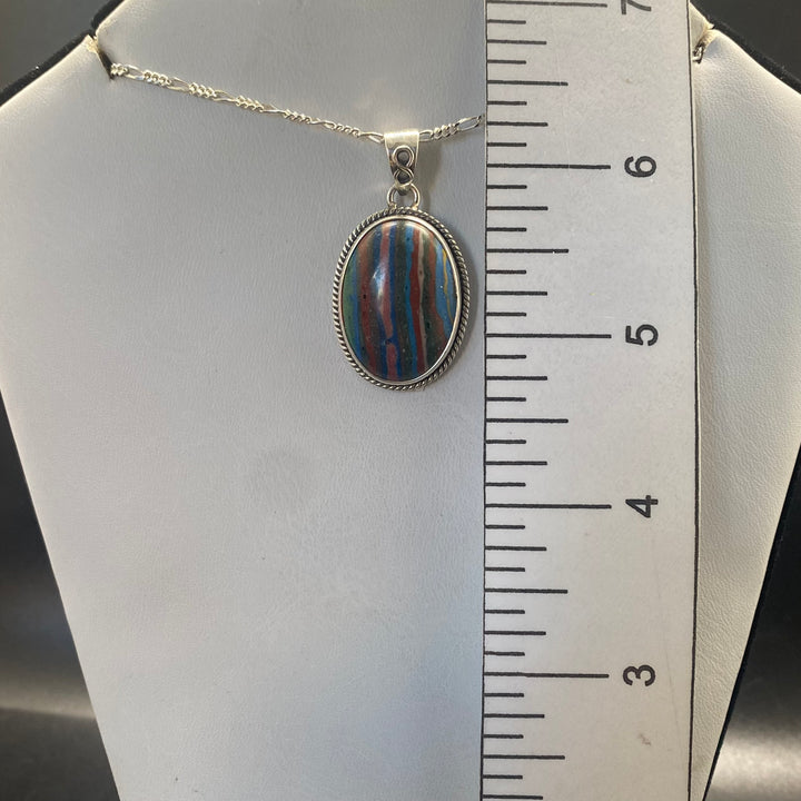 Rainbow Calsilica SS Pendant TM1563