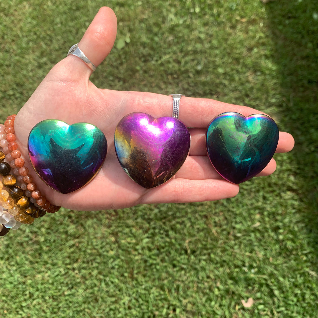 Rainbow Hematite Heart