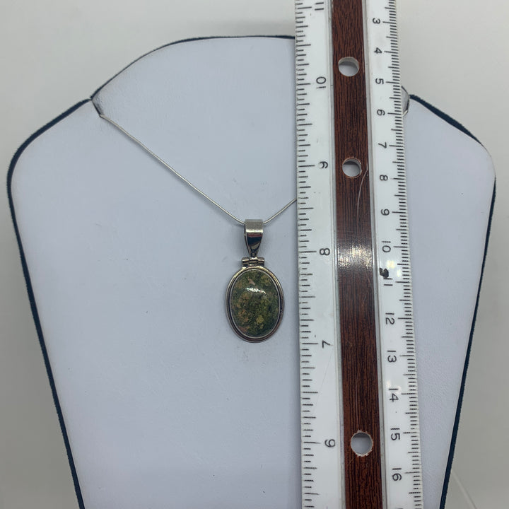 Unakite Pendant SS P8