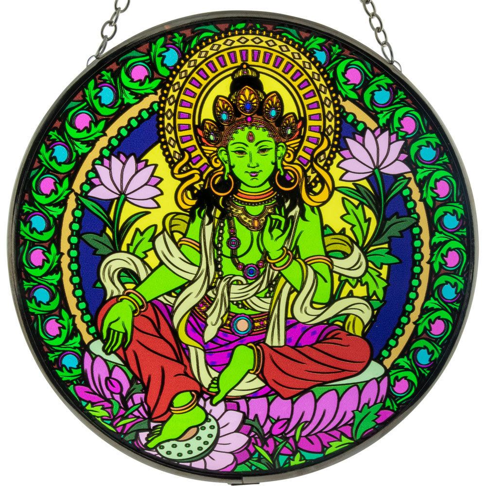 Glass Suncatcher Green Tara