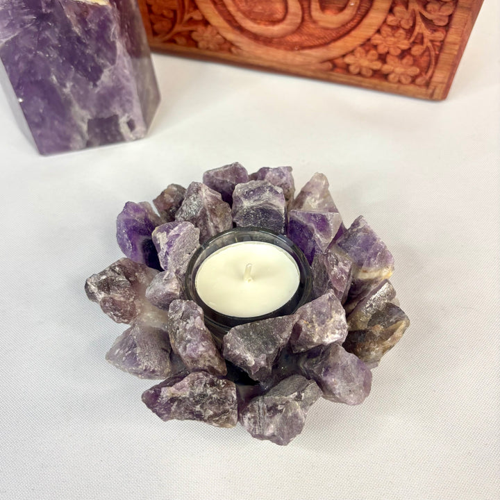 Amethyst Cluster Candle Holder