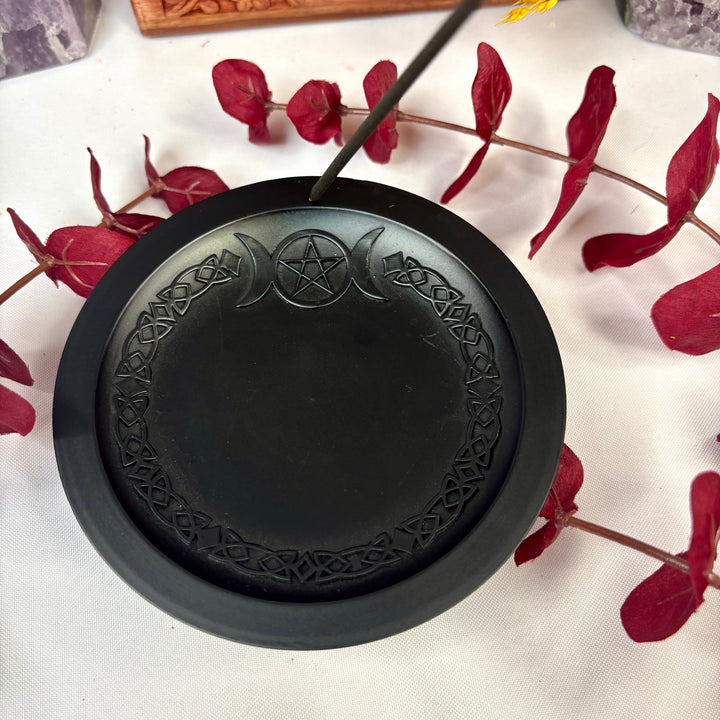 (Clearance) Cast Iron Incense Holder - Triple Moon