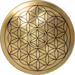 Brass Charging Dish -Flower of life