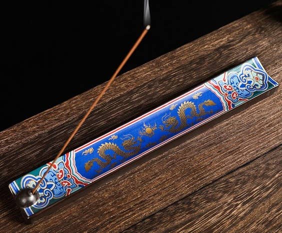 Ceramic Dragon Incense Burner - Enamel