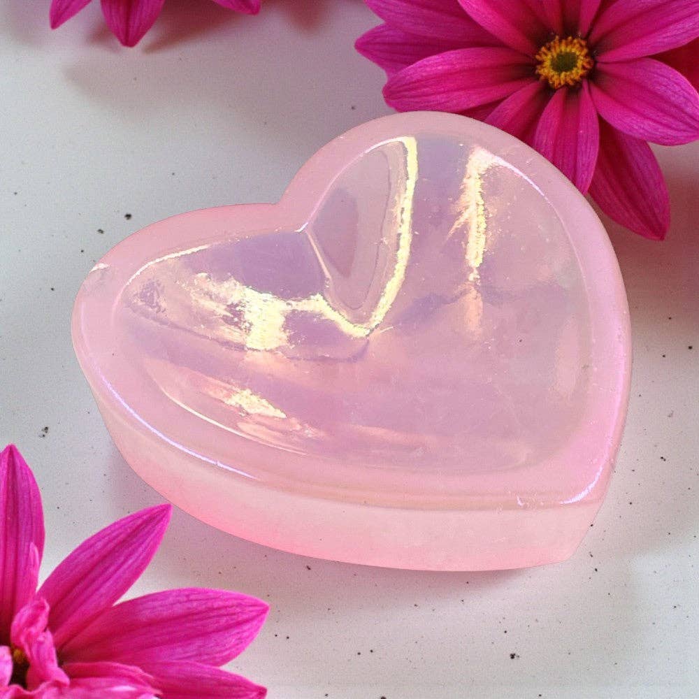 Aura Rose Quartz Heart Dish