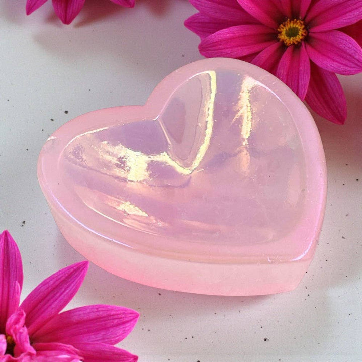 Aura Rose Quartz Heart Dish