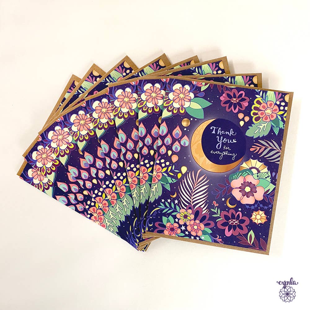 Moon Thank you card