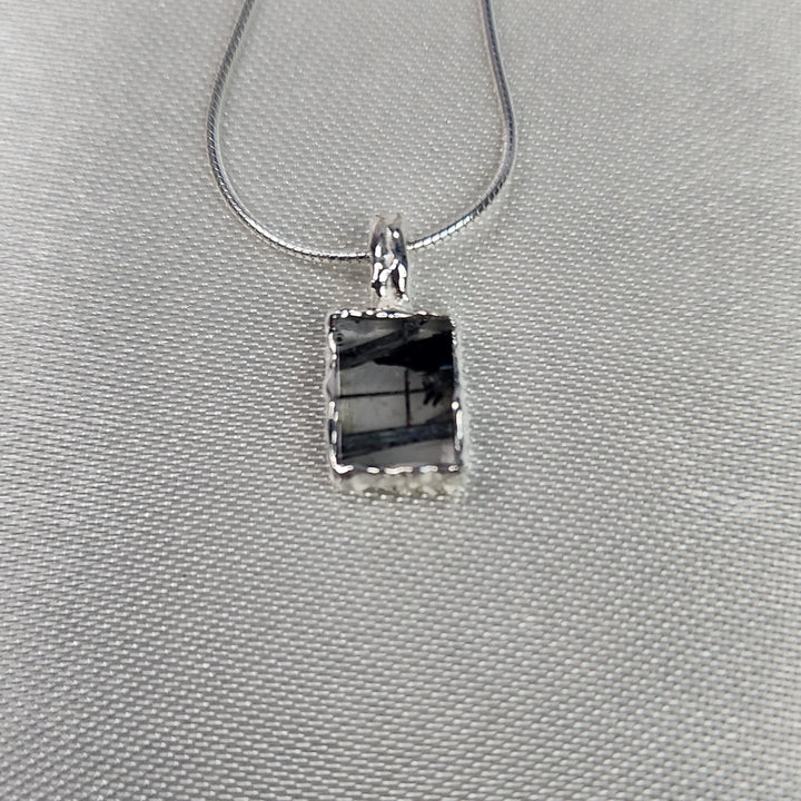 Black Rutilated Quartz Pendant-MN26017
