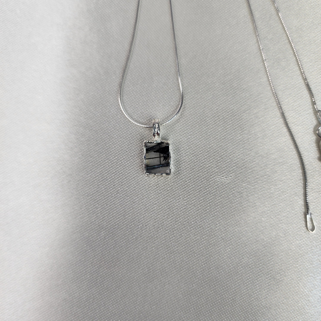 Black Rutilated Quartz Pendant-MN26017