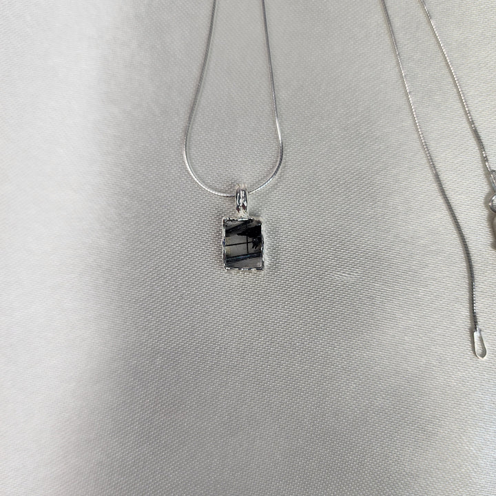 Black Rutilated Quartz Pendant-MN26017