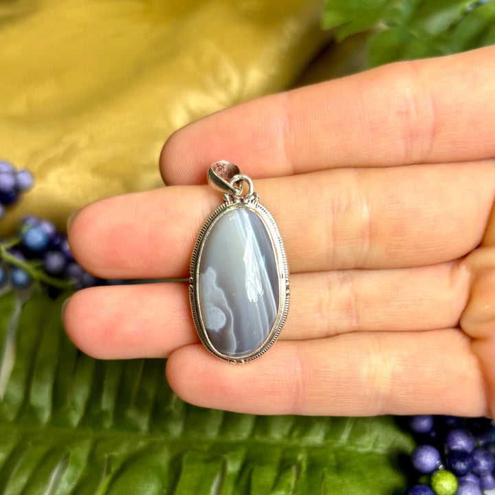 Botswana Agate SS Pendant -JCP453