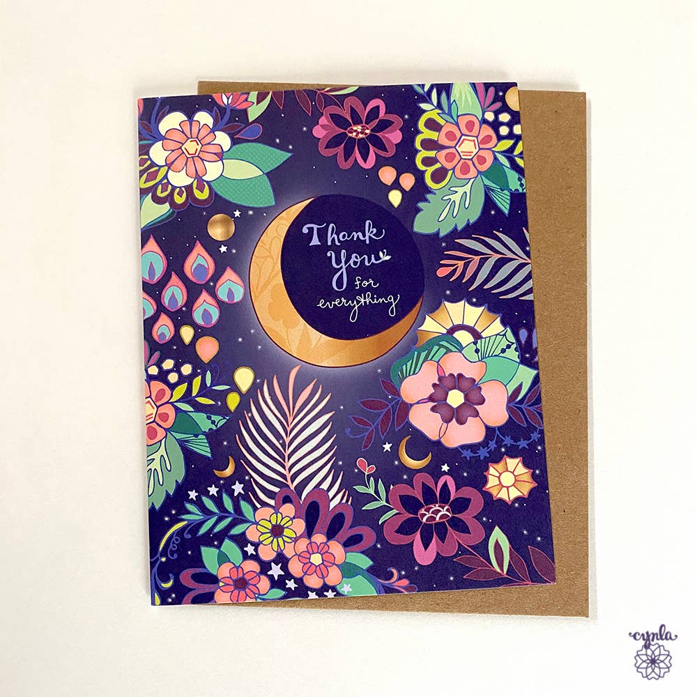Moon Thank you card