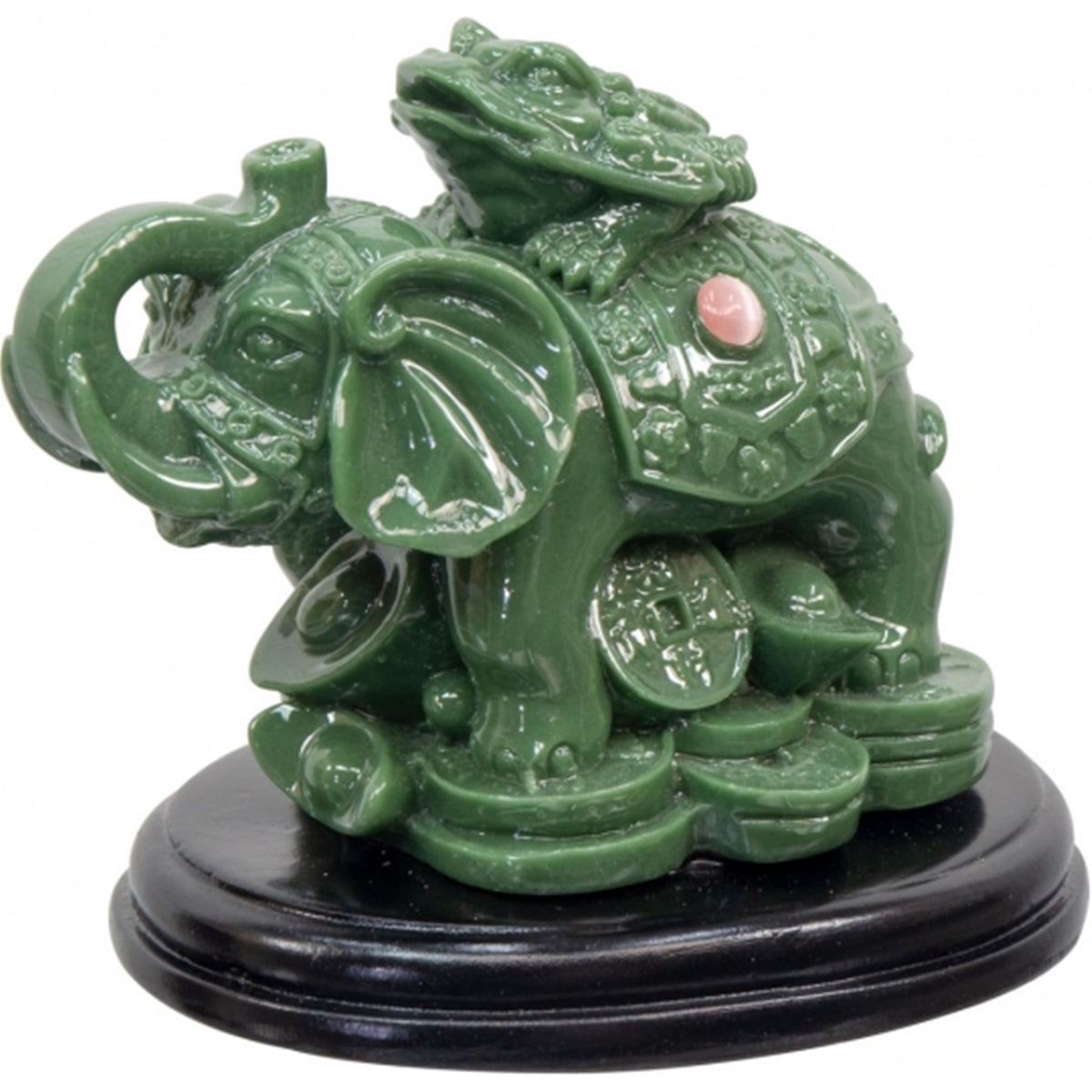 Jade Prosperity Elephant with Frog