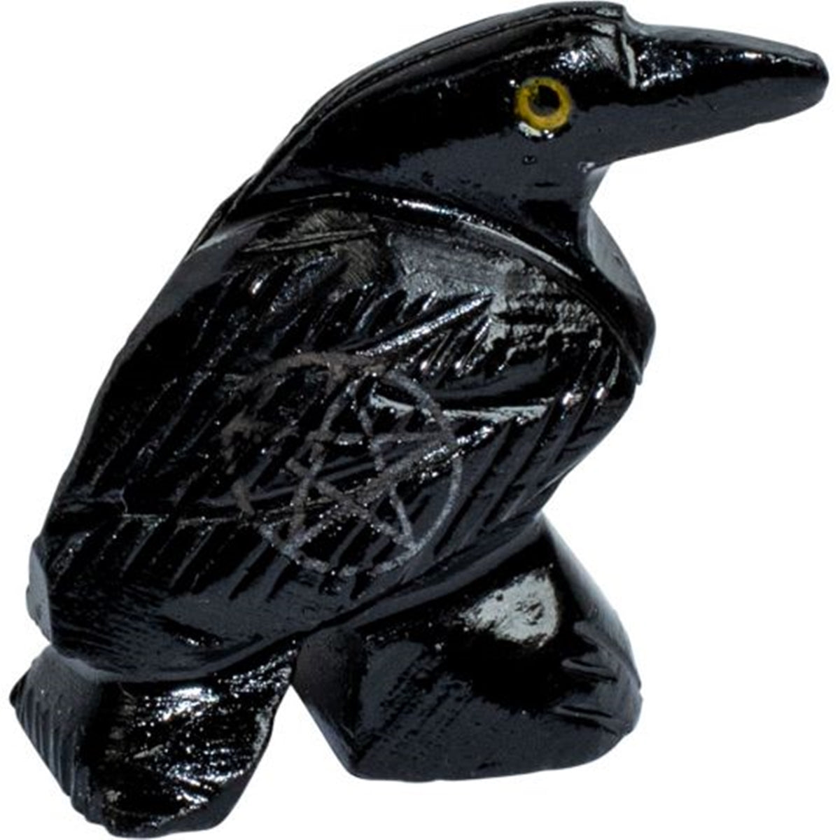 Spirit Animal - Raven Black Onyx - Pentacle