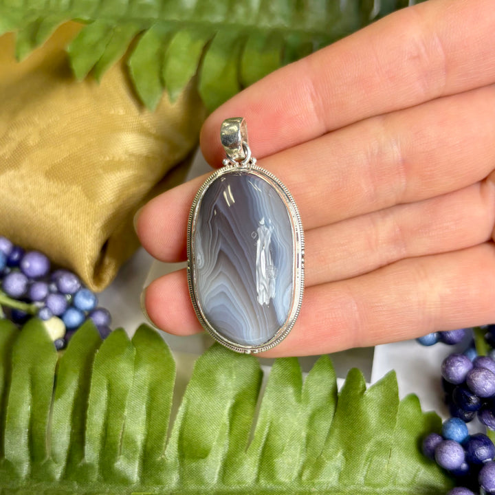 Botswana Agate SS Pendant -JCP455