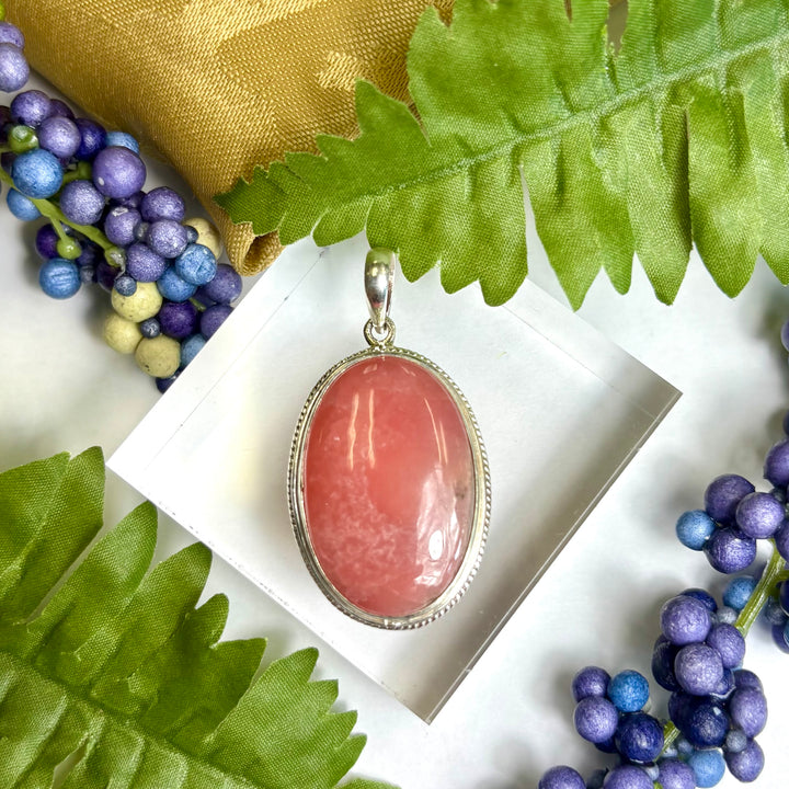 Rhodochrosite SS Pendant -JCP436