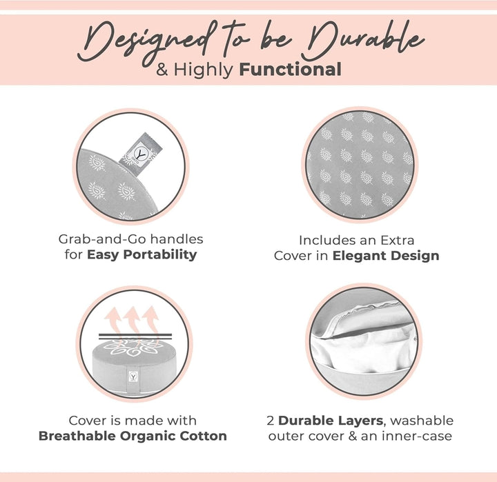 Buckwheat Meditation Cushion -Gray