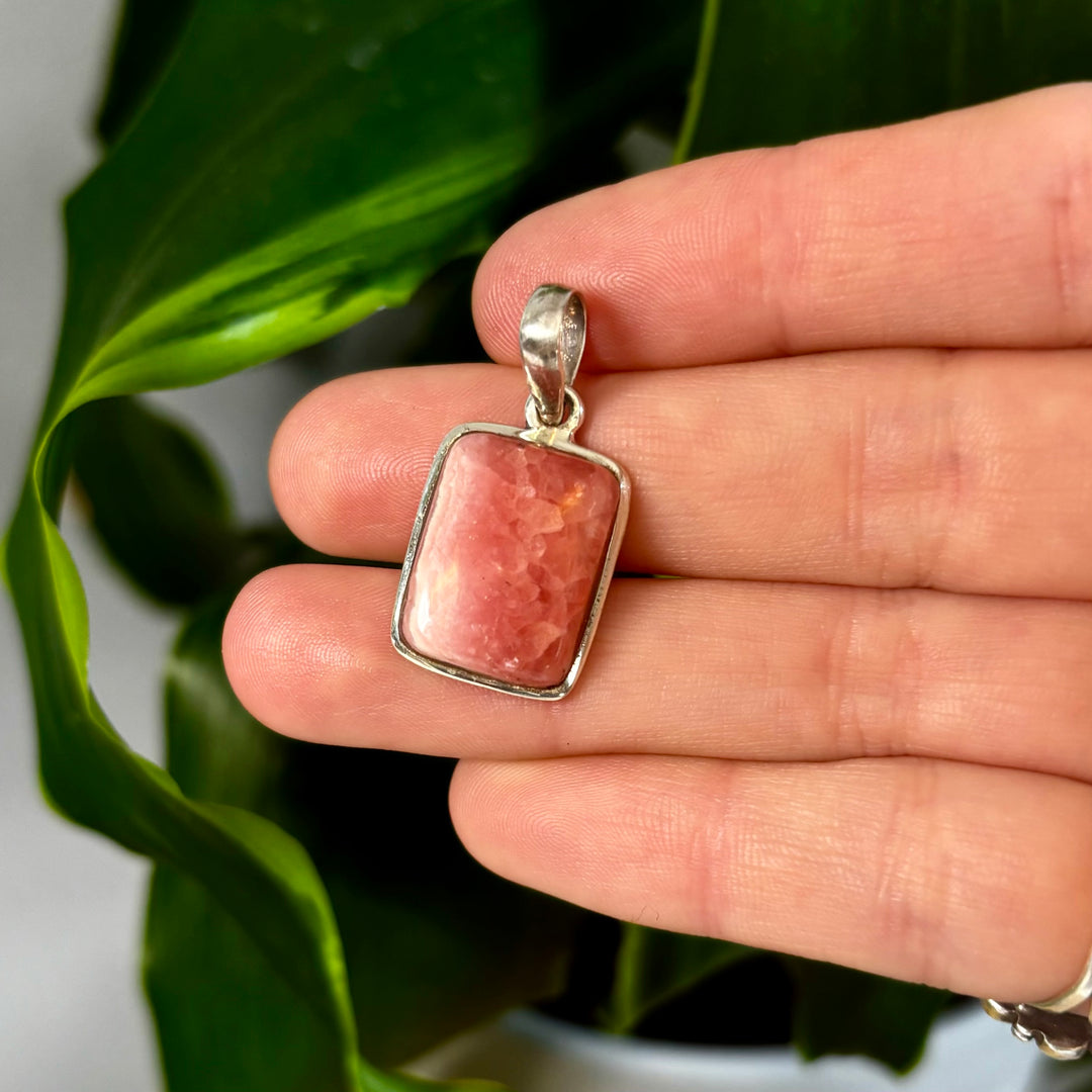 Rhodochrosite Pendant SS  -MNS1343