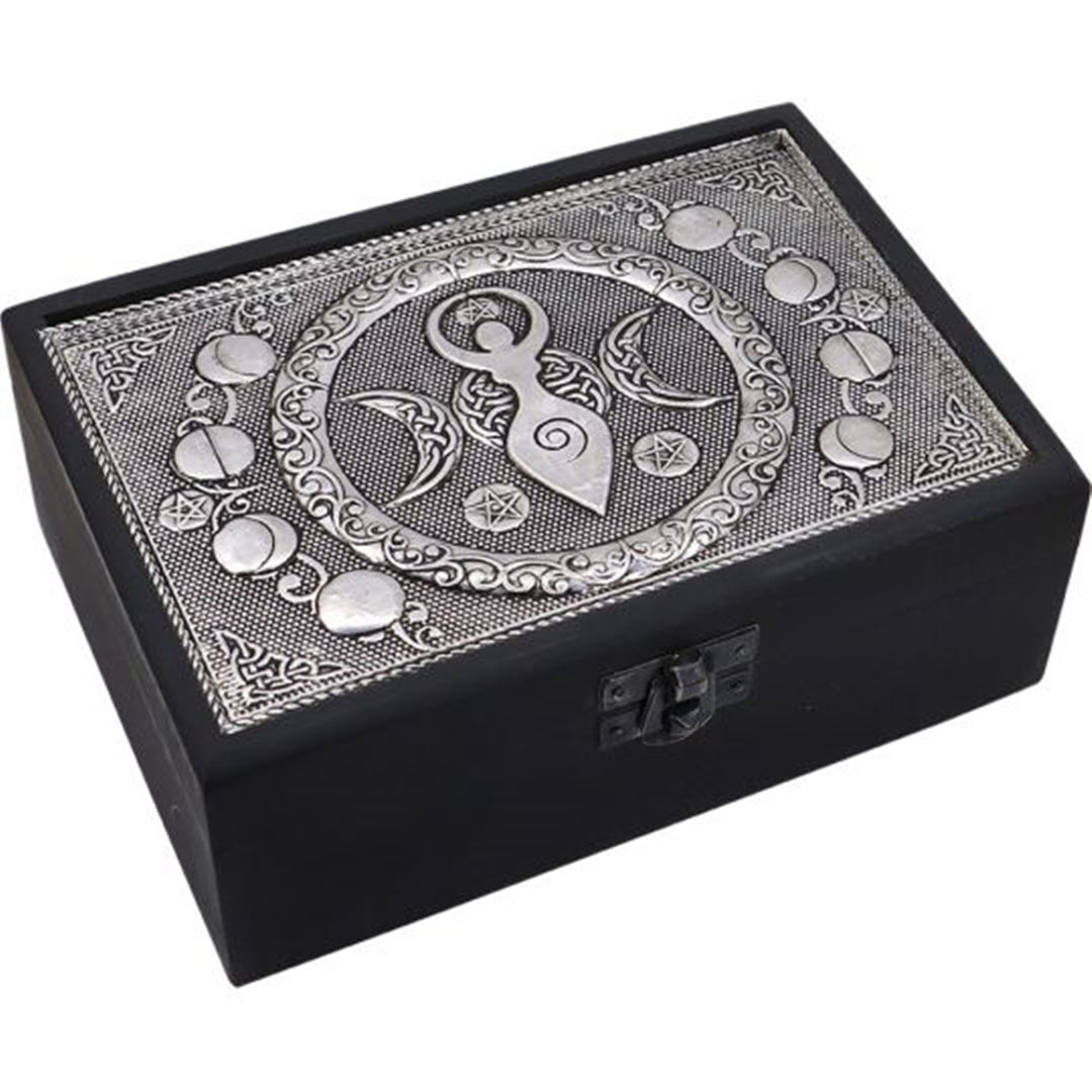 Triple Moon Goddess Wooden Box