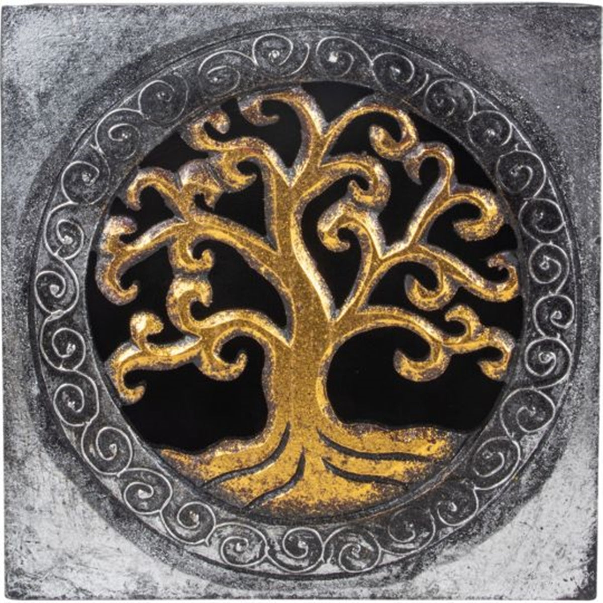 Wood Box - Tree of Life- silver wash