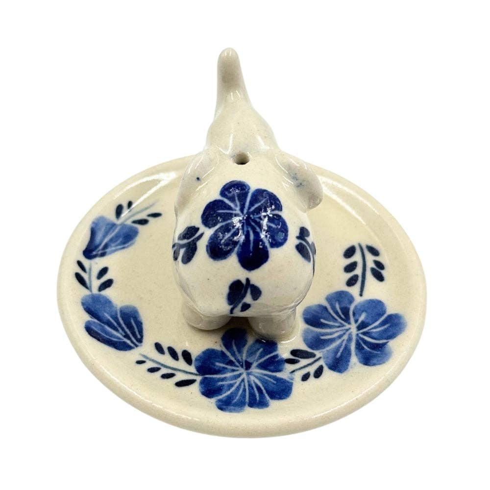 Floral Elephant Incense Holder