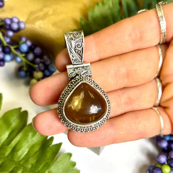 Smoky Citrine SS Pendant -JCP425