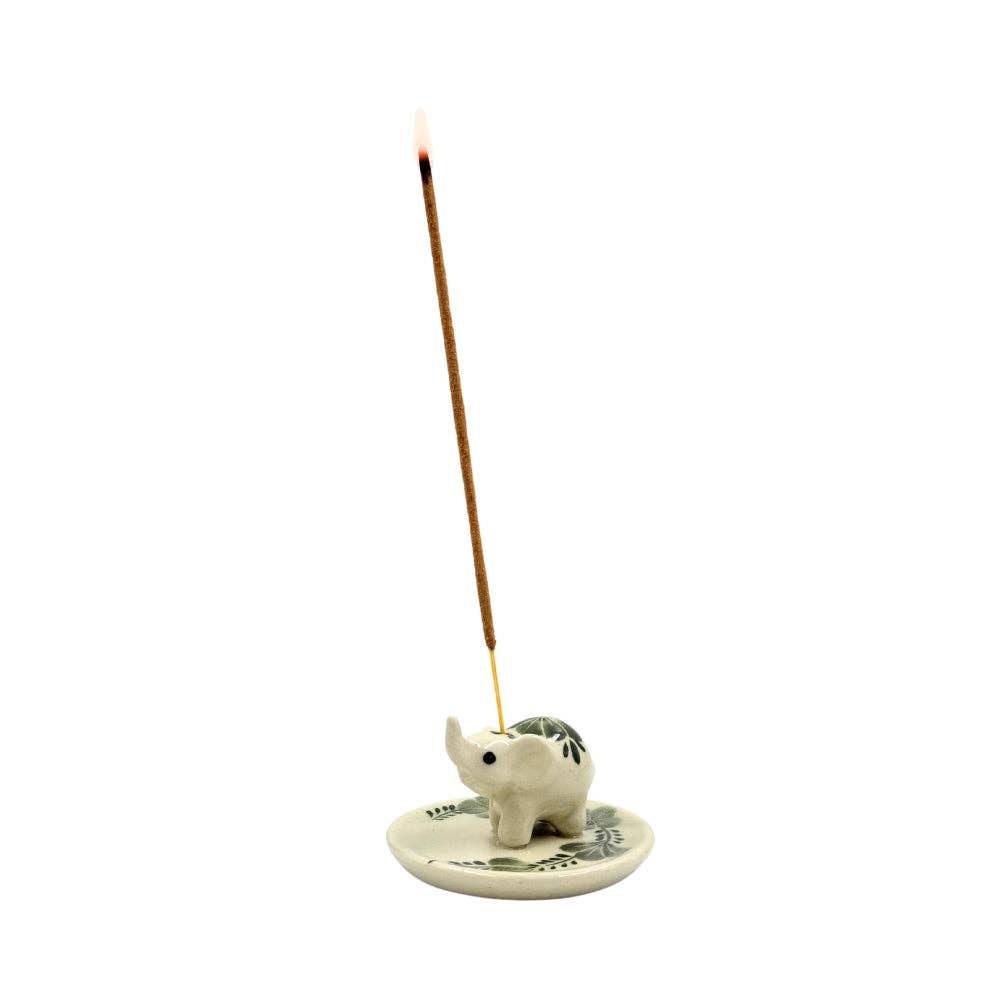 Floral Elephant Incense Holder