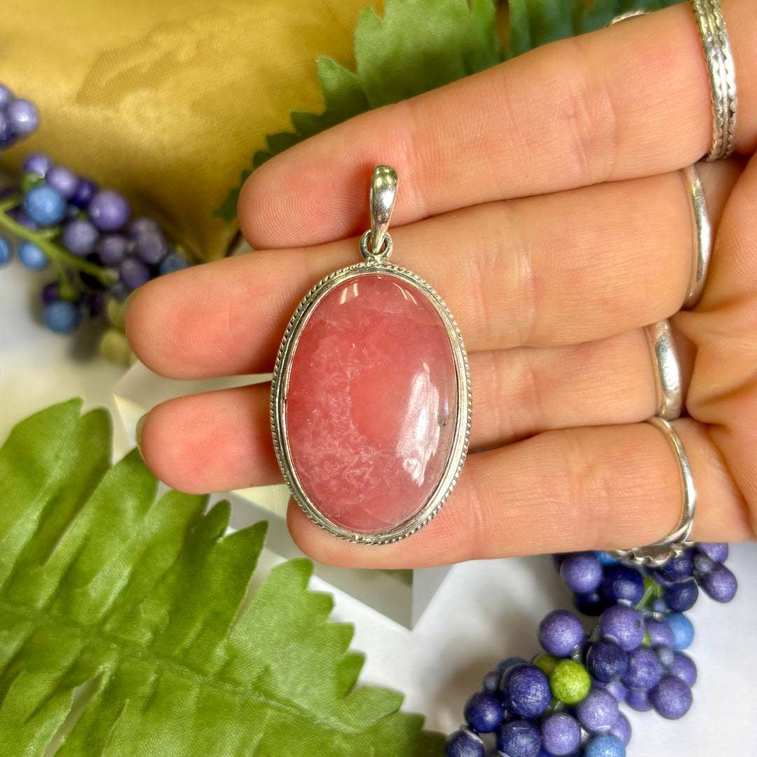 Rhodochrosite SS Pendant -JCP436