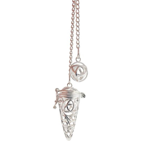 Chambered Pendulum Silver-Triquetra P86