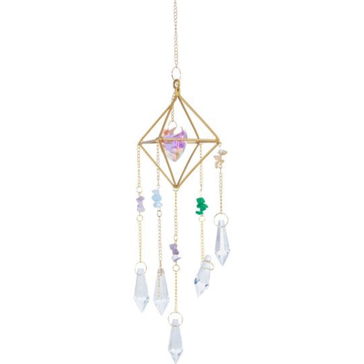 Crystal Prism Suncatcher-Beads & Heart
