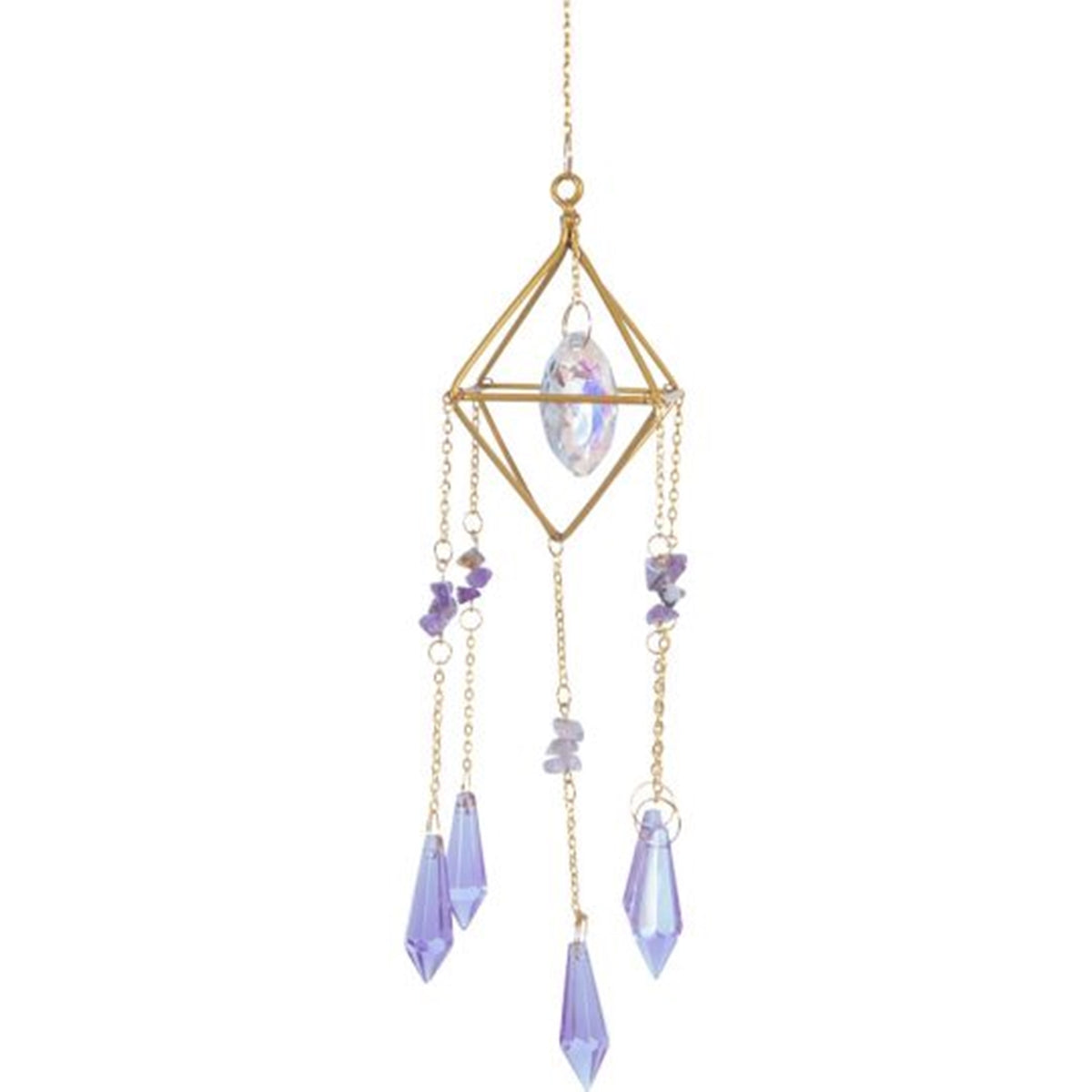 Crystal Prism Suncatcher-Amethyst & Purple Crystals