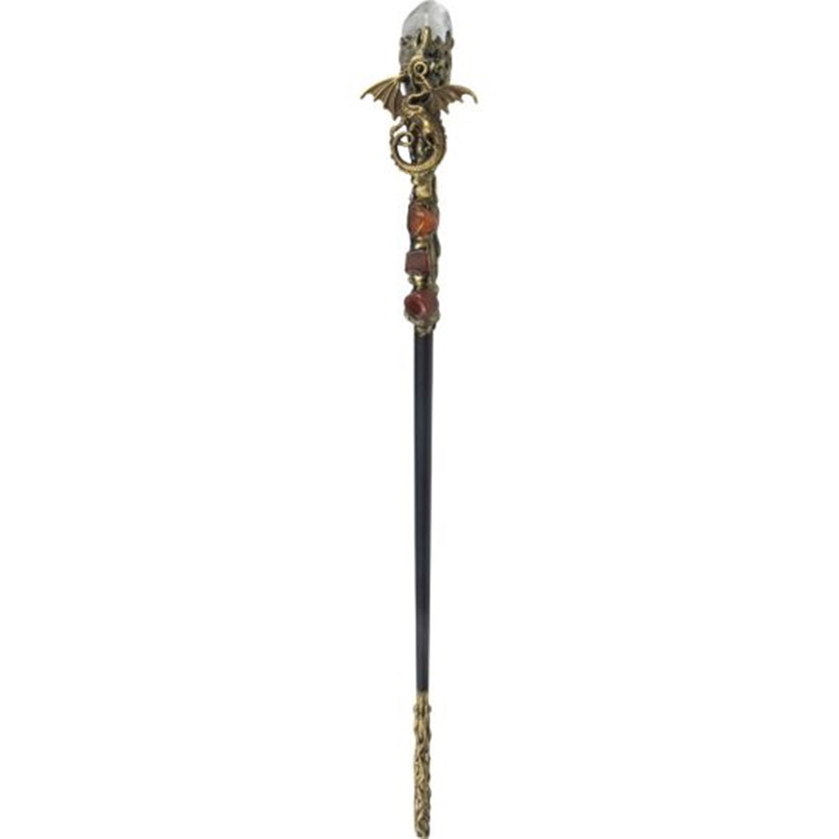 Magick Scepter with Gold Dragon and Clear Quartz