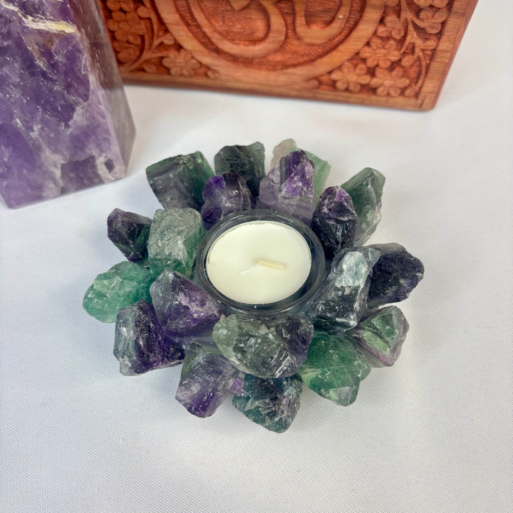 Fluorite Cluster Candle Holder