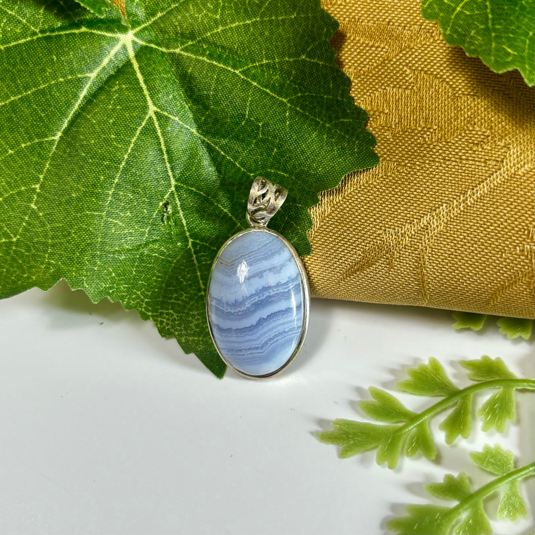 Agate Blue Lace Pendant SS-SB45