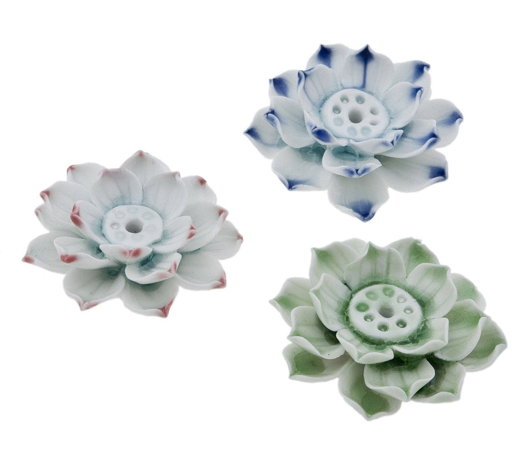 Ceramic Lotus Incense Burner - Pink