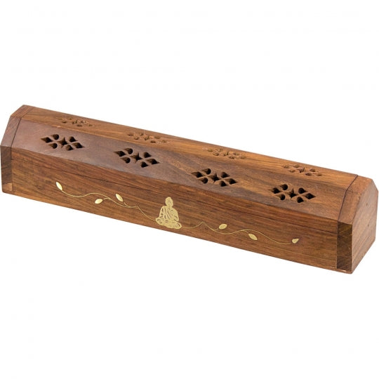 Wood Incense Storage Box-Buddha