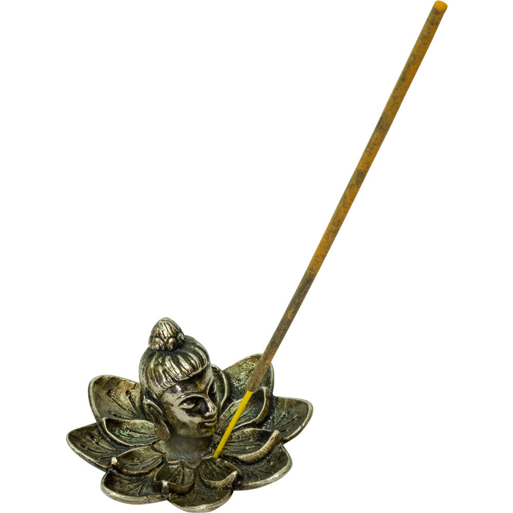 Buddha in Lotus Aluminum Incense Holder