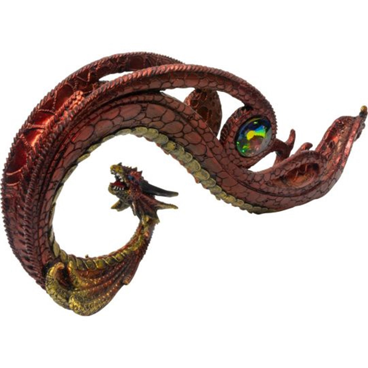 Red Dragon Curved w/ Gem Incense Holder