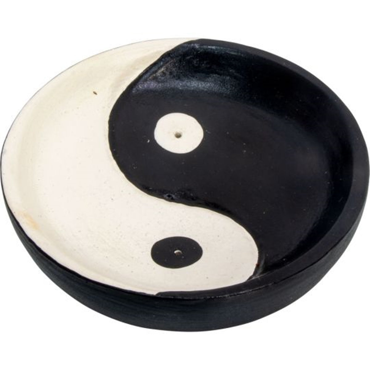 Round Incense Holder - Wood - Yin Yang