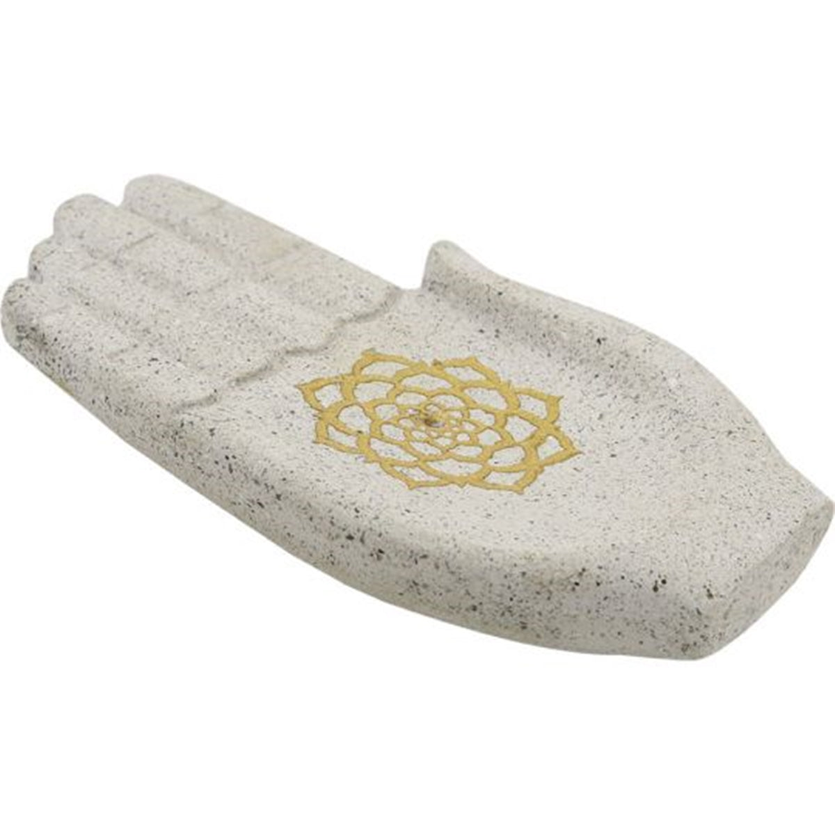 Hand with Gold Lotus Incense Holder