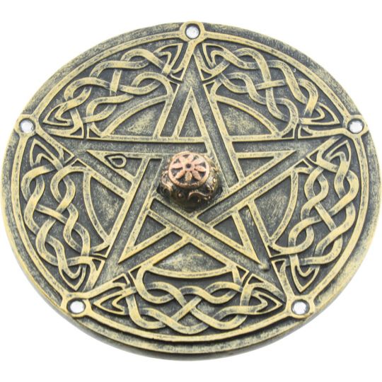 Round Incense Holder - Pentacle Gold