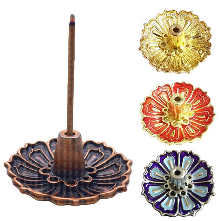 Enamel Lotus Incense Holder – Mini