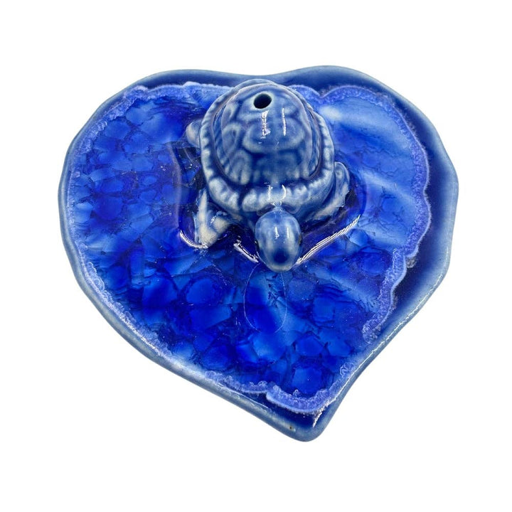 Turtle-Leaf Ceramic Incense Holder