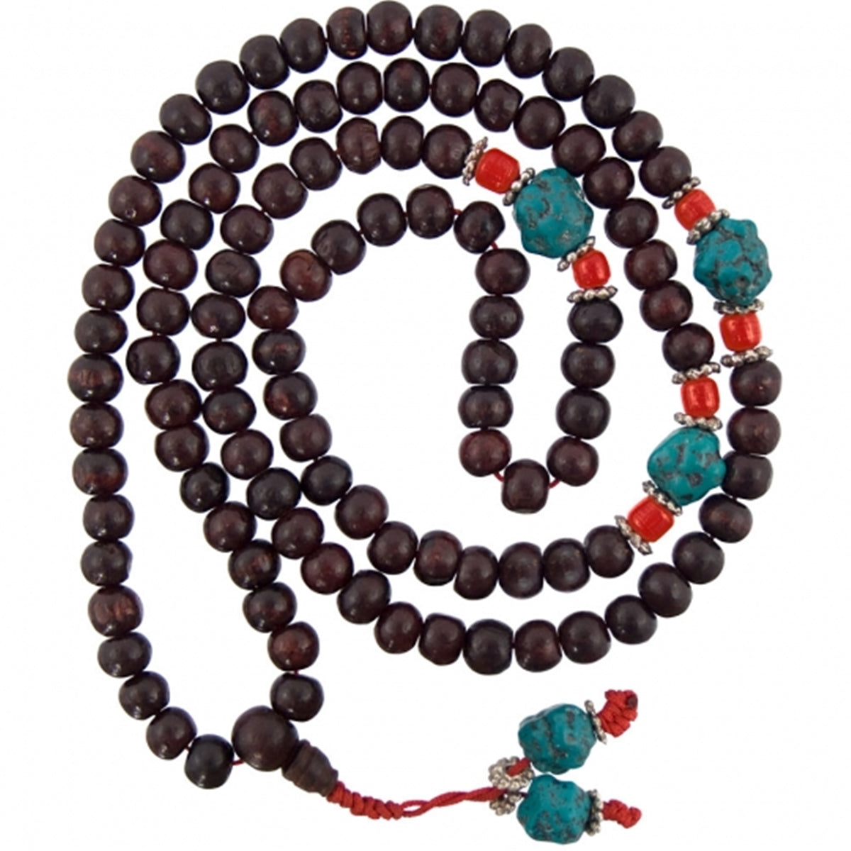 Tibetan Mala Prayer Beads | outlets Turquoise Stone | Rosewood 30 Inch 142330