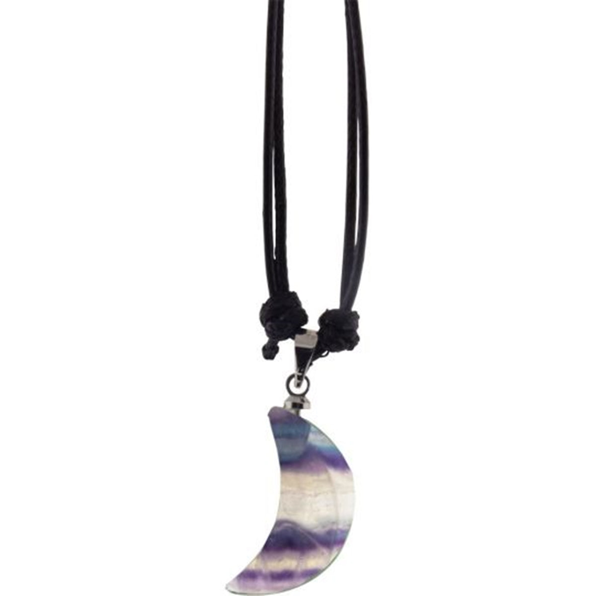Moon Necklace - Rainbow Fluorite