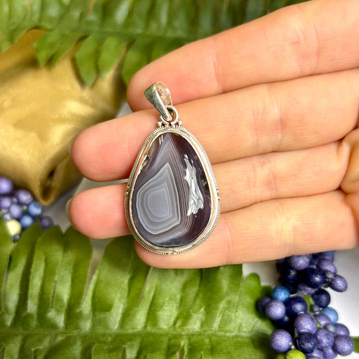 Botswana Agate SS Pendant -JCP454