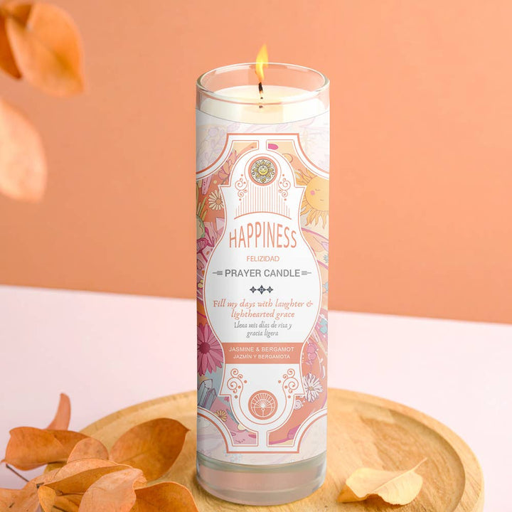 Prayer Candle - Happiness (8") (9.5 oz)