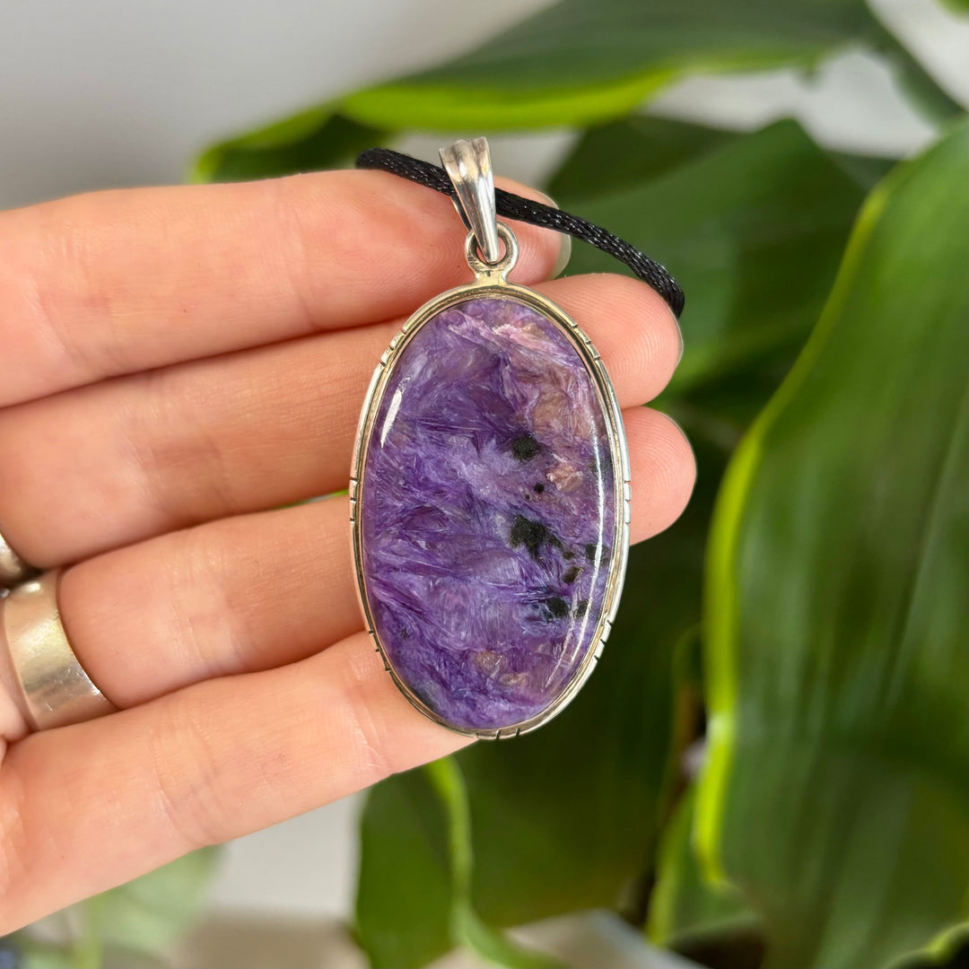 Charoite pendant SS  -GBP001