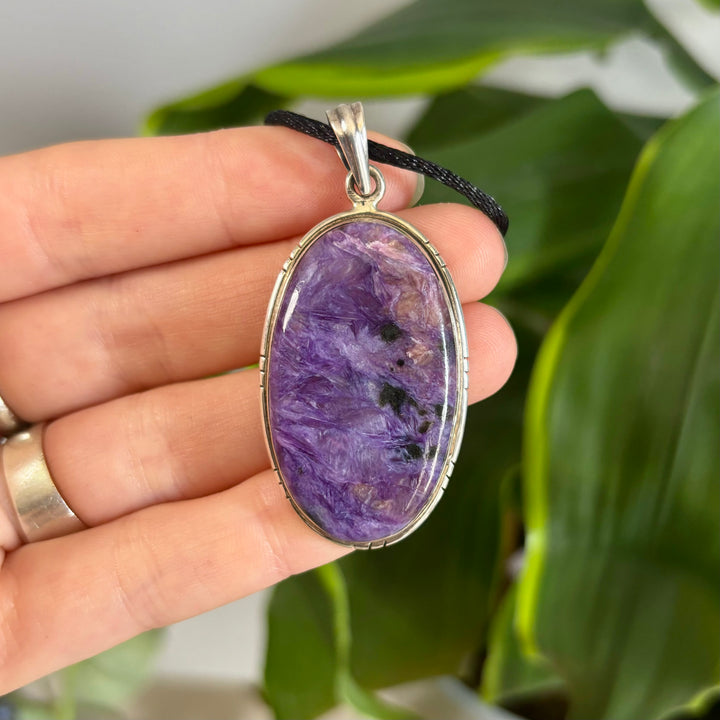 Charoite pendant SS  -GBP001