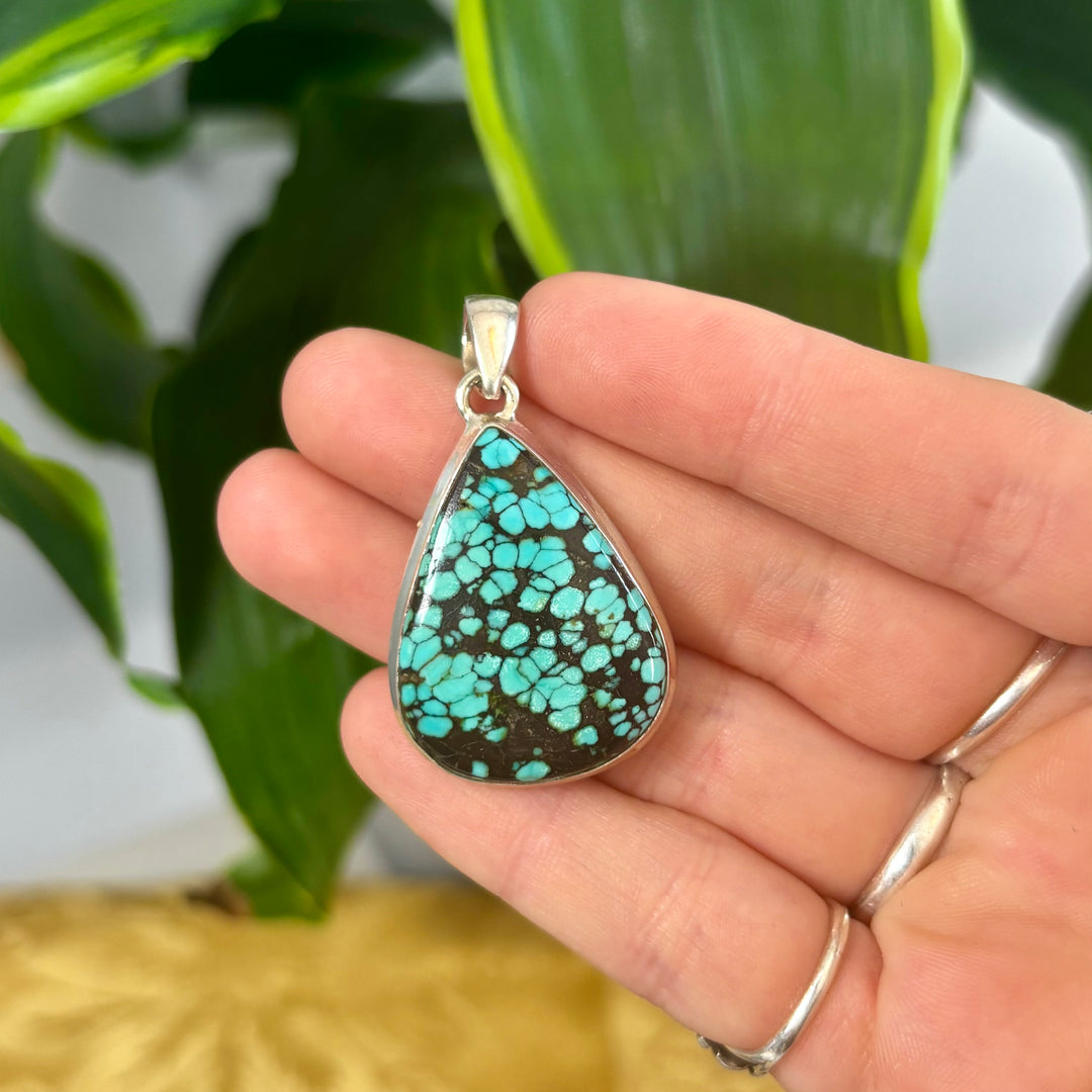 Tibetan Turquoise Pendant SS  -MNS1334